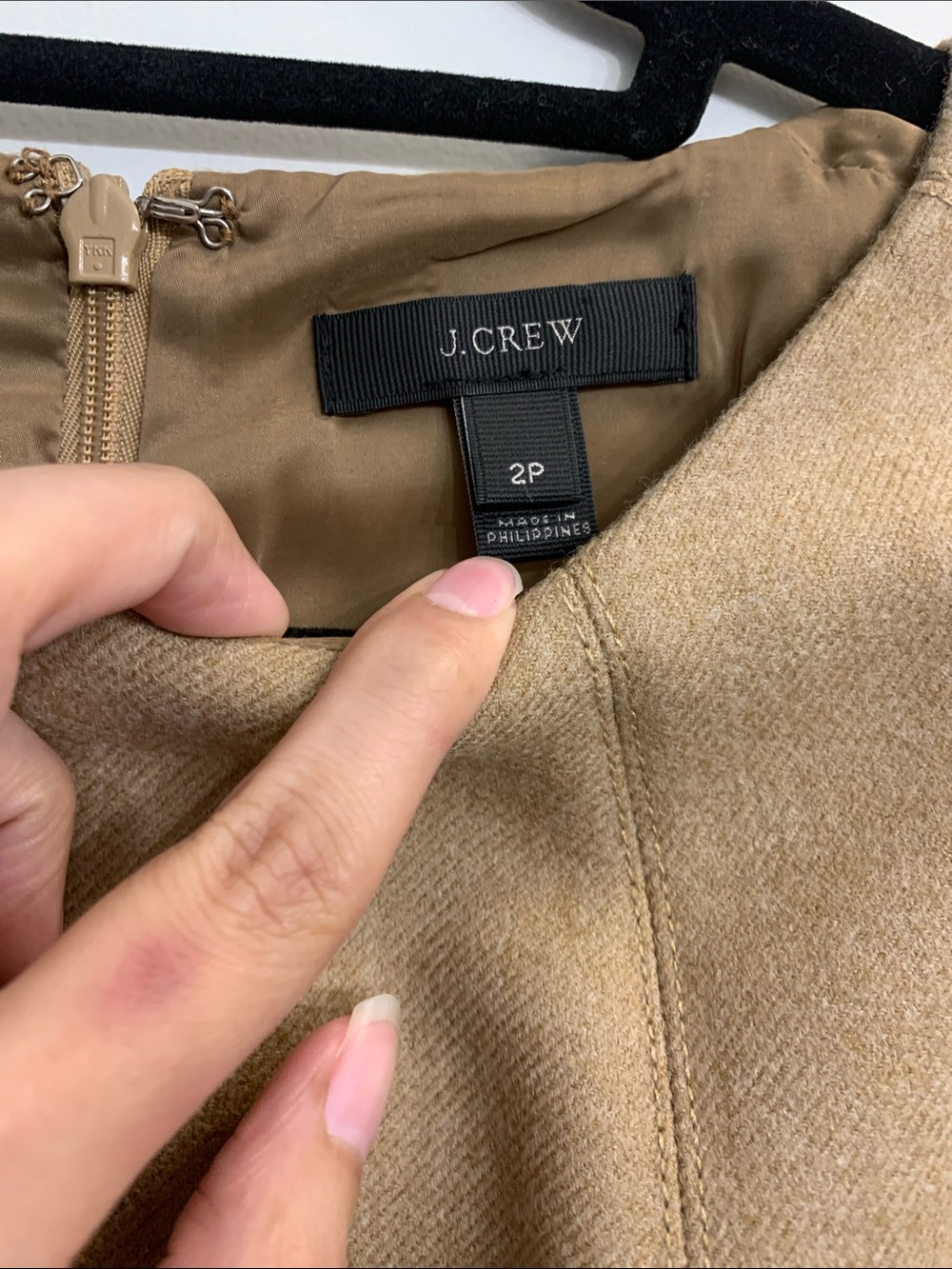J. Crew Camel Short-Sleeve Sheath Wool Dress - Picture 3 of 10